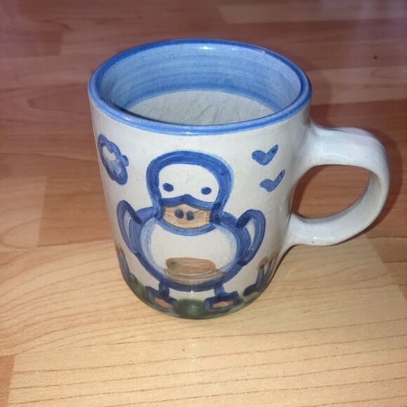 M A Hadley Signed Hand Painted Farm Animal Duck Mug 10oz "The End" In The Bottom - Picture 1 of 5